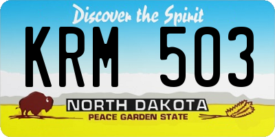 ND license plate KRM503
