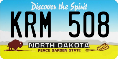 ND license plate KRM508