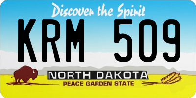 ND license plate KRM509