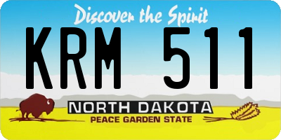 ND license plate KRM511