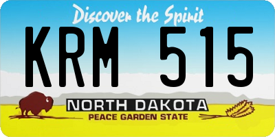 ND license plate KRM515