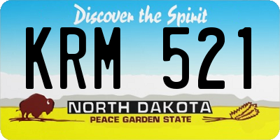 ND license plate KRM521
