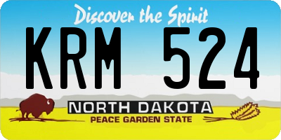 ND license plate KRM524