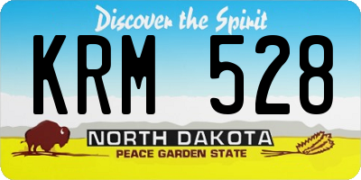 ND license plate KRM528