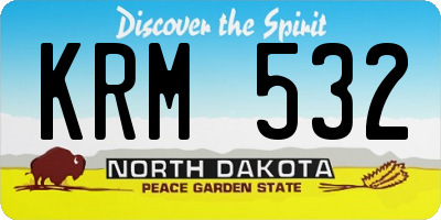 ND license plate KRM532