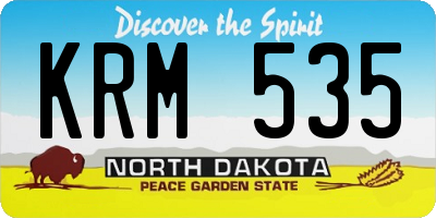 ND license plate KRM535
