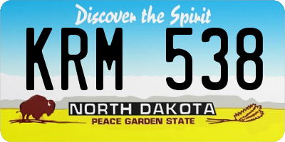 ND license plate KRM538