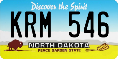 ND license plate KRM546