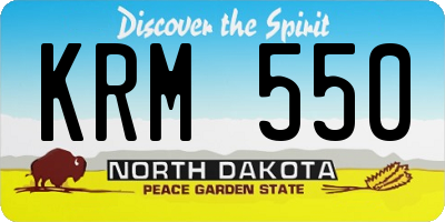 ND license plate KRM550