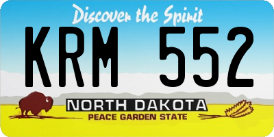 ND license plate KRM552