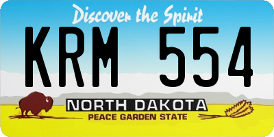 ND license plate KRM554