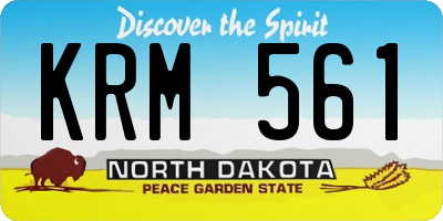 ND license plate KRM561