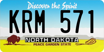 ND license plate KRM571