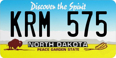 ND license plate KRM575