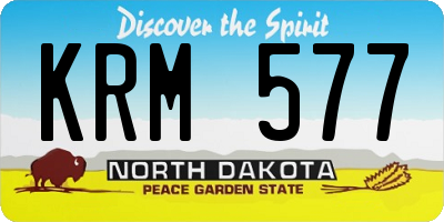 ND license plate KRM577
