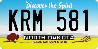 ND license plate KRM581