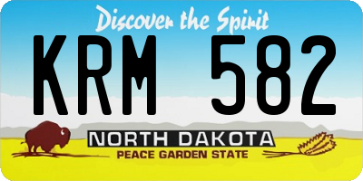 ND license plate KRM582