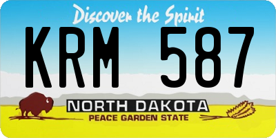ND license plate KRM587
