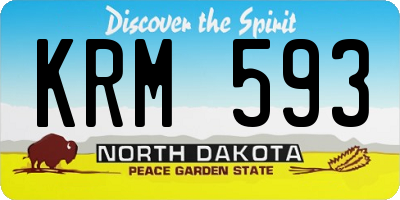 ND license plate KRM593