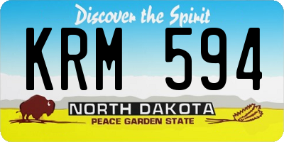 ND license plate KRM594