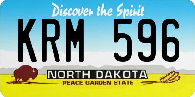 ND license plate KRM596
