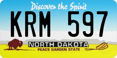 ND license plate KRM597