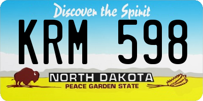 ND license plate KRM598