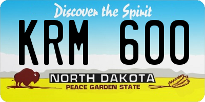 ND license plate KRM600