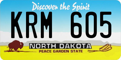 ND license plate KRM605
