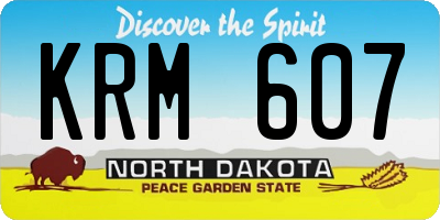 ND license plate KRM607