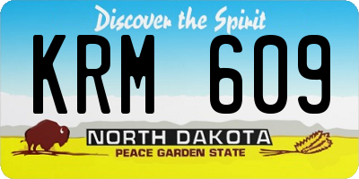 ND license plate KRM609