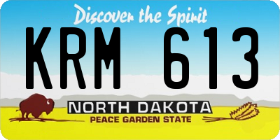 ND license plate KRM613