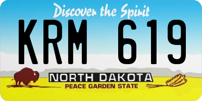 ND license plate KRM619