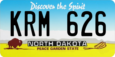 ND license plate KRM626