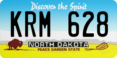ND license plate KRM628