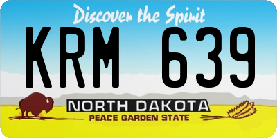 ND license plate KRM639