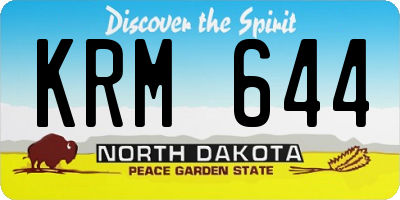 ND license plate KRM644