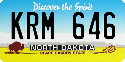 ND license plate KRM646