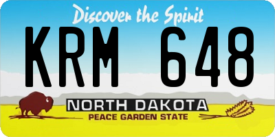 ND license plate KRM648