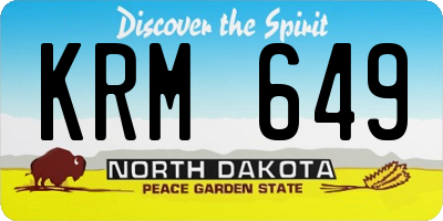 ND license plate KRM649