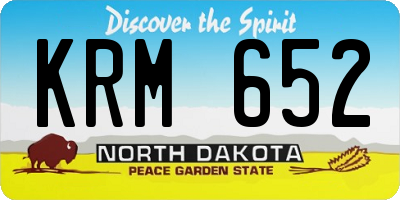 ND license plate KRM652