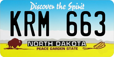 ND license plate KRM663