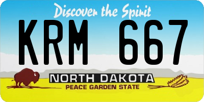 ND license plate KRM667