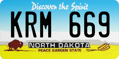 ND license plate KRM669