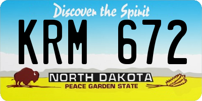 ND license plate KRM672