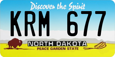 ND license plate KRM677