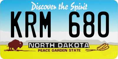 ND license plate KRM680