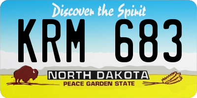 ND license plate KRM683