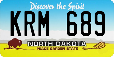 ND license plate KRM689