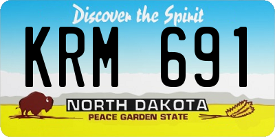 ND license plate KRM691